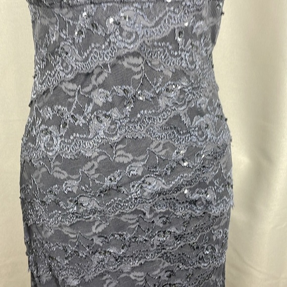 Elegant Lace Gray Dress - Picture 5 of 6